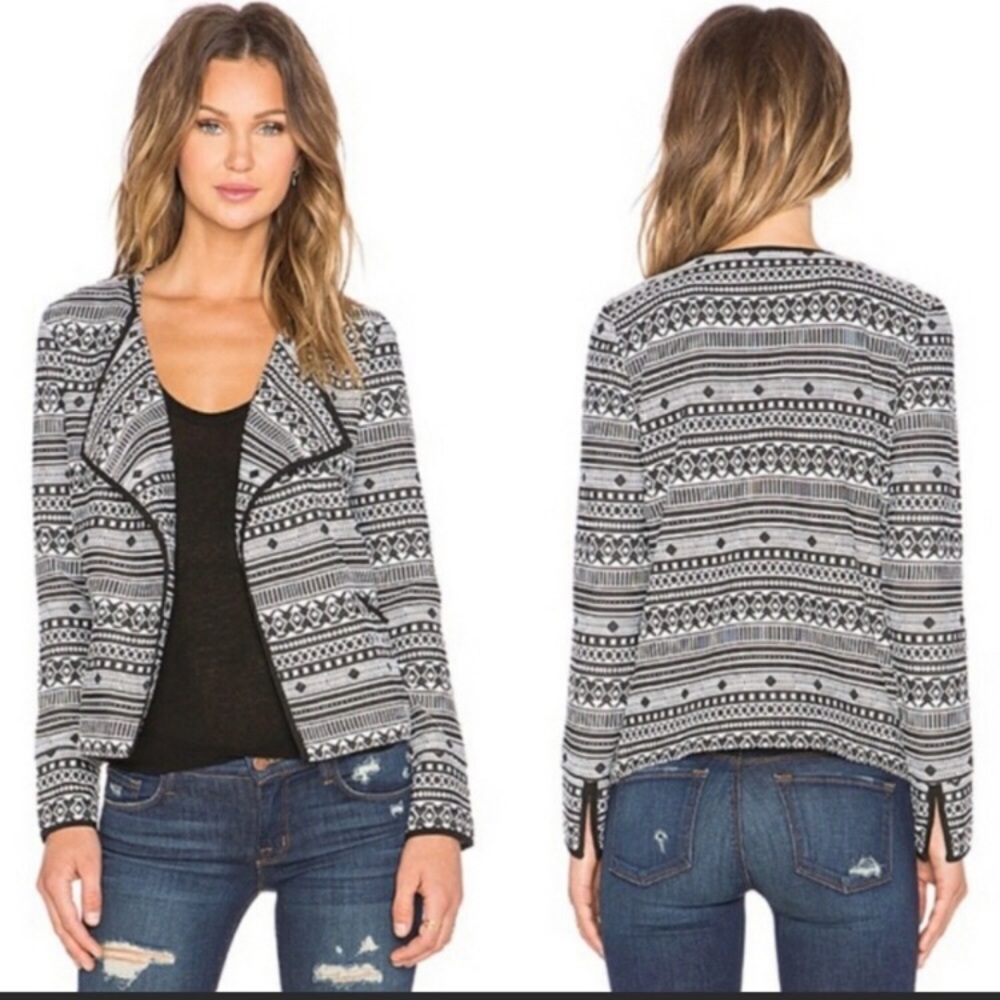 Sanctuary West Graphic Blazer in Onyx size L